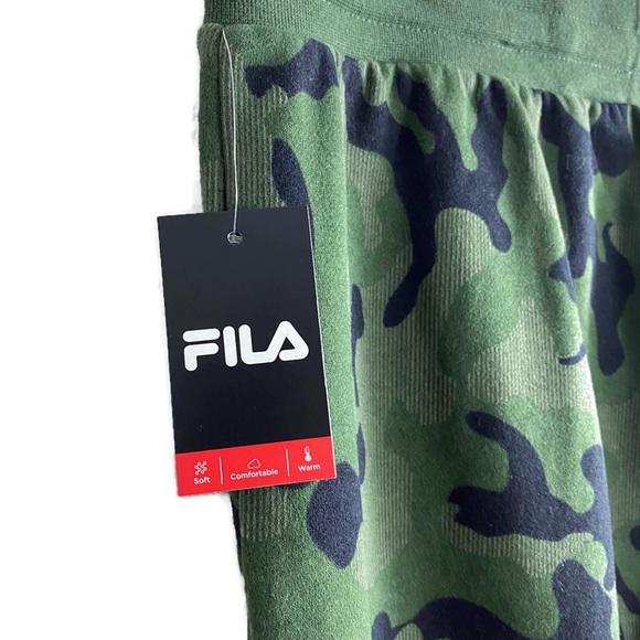 FILA Green Camo Fleece Jogger Sweatpants L - Picture 6 of 6